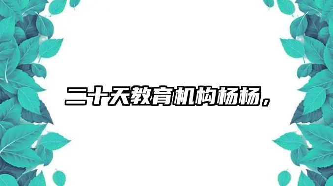 二十天教育機(jī)構(gòu)楊楊，