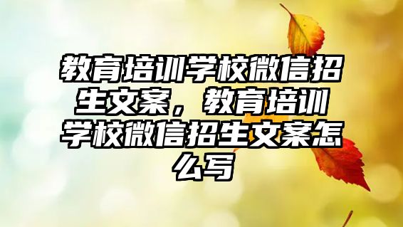 教育培訓(xùn)學(xué)校微信招生文案，教育培訓(xùn)學(xué)校微信招生文案怎么寫