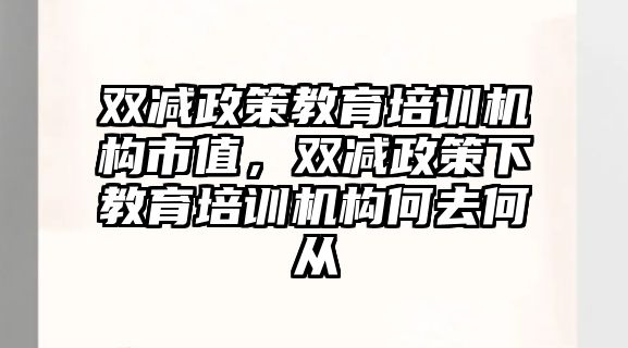 雙減政策教育培訓(xùn)機構(gòu)市值，雙減政策下教育培訓(xùn)機構(gòu)何去何從