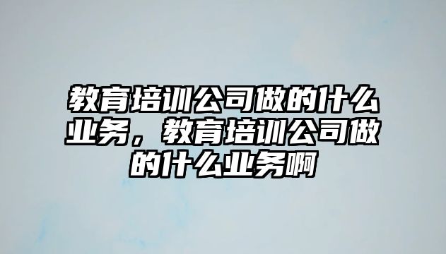 教育培訓(xùn)公司做的什么業(yè)務(wù)，教育培訓(xùn)公司做的什么業(yè)務(wù)啊