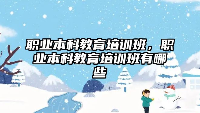 職業(yè)本科教育培訓班，職業(yè)本科教育培訓班有哪些