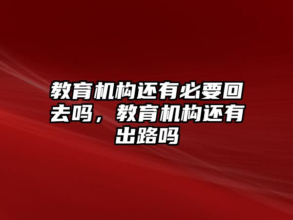 教育機(jī)構(gòu)還有必要回去嗎，教育機(jī)構(gòu)還有出路嗎