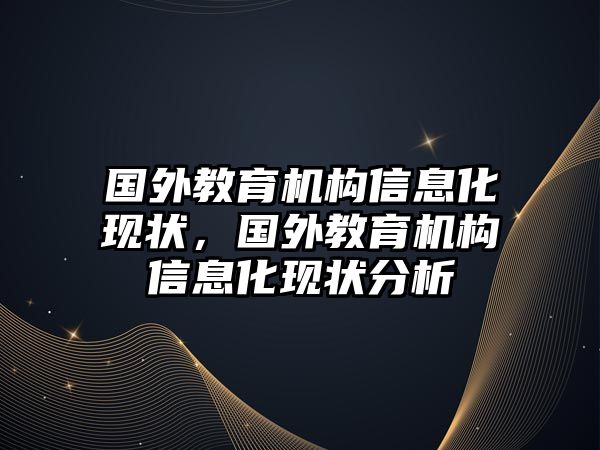 國外教育機(jī)構(gòu)信息化現(xiàn)狀，國外教育機(jī)構(gòu)信息化現(xiàn)狀分析