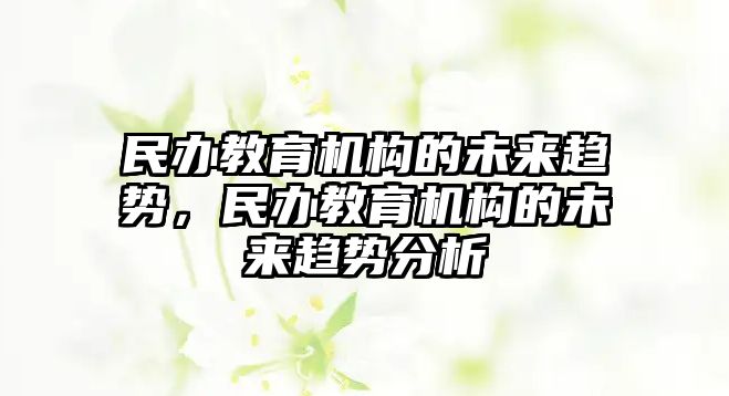 民辦教育機構的未來趨勢，民辦教育機構的未來趨勢分析